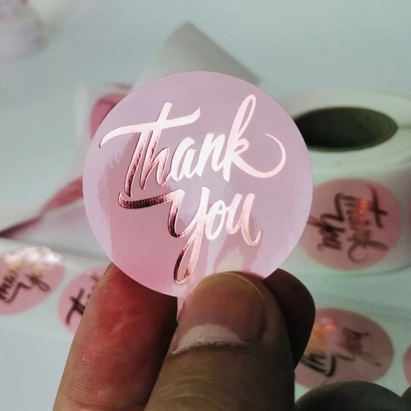 Other - Brand New  Thank You pink circle sticker 500pcs